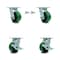 Service Caster 4 Inch Green Poly on Steel Caster Set with Roller Bearings 2 Swivel Lock 2 Brake SCC-30CS420-PUR-GB-BSL-2-TLB-2 - alternate 1